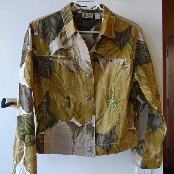 Chico's Design embellished beaded floral jacket 0 2 XS - Picture 13 of 15